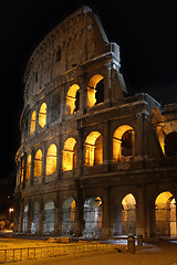 Image showing Colosseum at night in Rome, Italy  