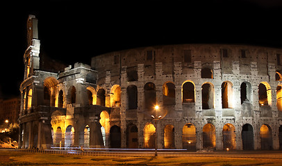 Image showing Colosseum at night in Rome, Italy  