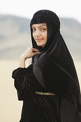 Image showing Cute woman in black