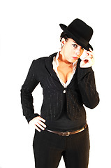 Image showing Business lady with hat.