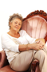 Image showing Senior woman relaxing.
