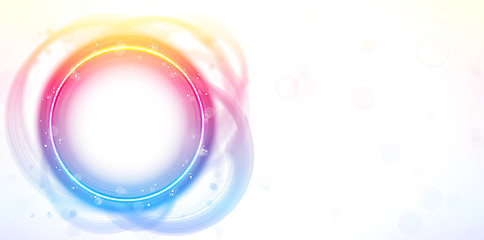 Image showing Rainbow Circle Border Frame Brush Effect.