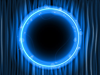 Image showing Abstract Blue Lines Background with Black Circle