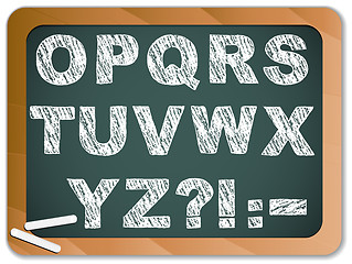 Image showing Chalk Alphabet on Blackboard