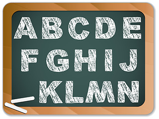 Image showing Chalk Alphabet on Blackboard