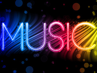 Image showing Music Party Abstract Colorful Waves on Black Background
