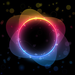 Image showing Rainbow Circle Border with Sparkles and Swirls.