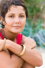 Image showing woman in red 