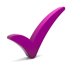 Image showing Purple Tick Symbol