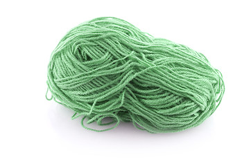 Image showing Green ball knitting wool