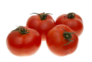 Image showing Four ripe tomatoes