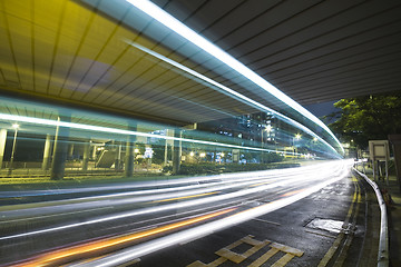 Image showing traffic in city at night 