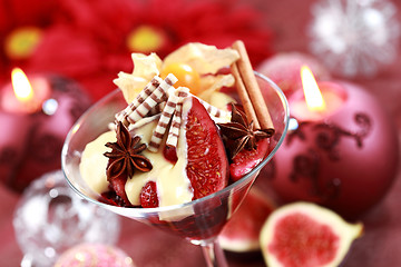 Image showing Christmas dessert