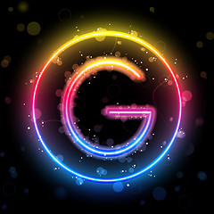 Image showing Alphabet Rainbow Lights in Circle Button