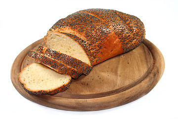 Image showing White bread with poppy seeds