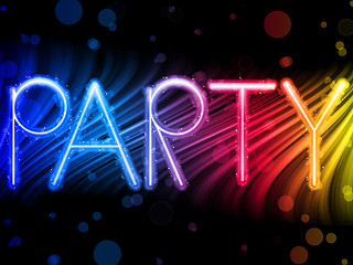 Image showing Party Abstract Colorful Waves on Black Background