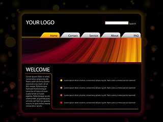 Image showing Website Layout Template in Red and Yellow Colors