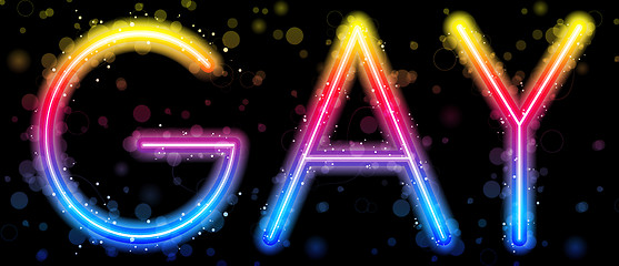 Image showing Gay Pride Abstract Colorful on Black Background