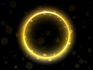 Image showing Golden Circle Border with Sparkles and Swirls.