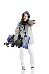 Image showing Snowboard woman