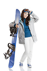 Image showing Snowboard woman