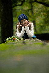 Image showing Beautiful young woman in nature
