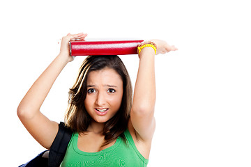 Image showing Worried teenager student