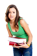 Image showing Worried teenager student