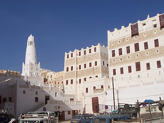 Image showing White washed buildings