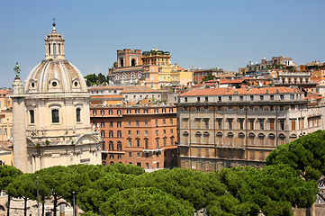 Image showing Traian column and Santa Maria di Loreto, Rome, Italiy