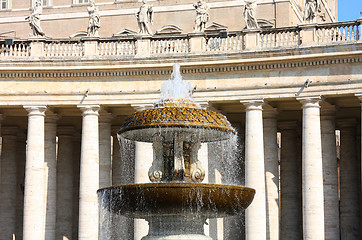 Image showing St Peter's Square fountain in Vatican, Rome, Italy