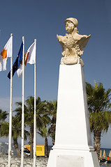 Image showing statue Kimon the Athenian seaside promenade Larnaca Cyprus