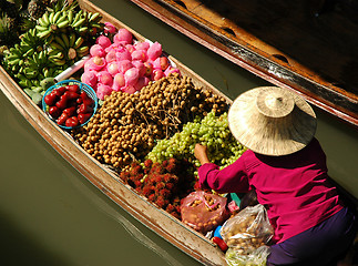 Image showing Floating market in Thailand