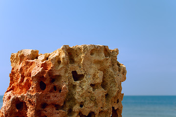 Image showing Limestone on the sea background 