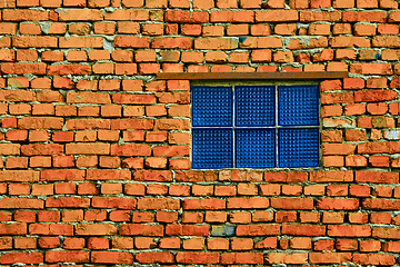 Image showing Window from blue glass blocks