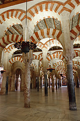 Image showing Inside the Mezquita of Cordoba, Spain