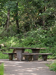 Image showing Stone Picnic Table