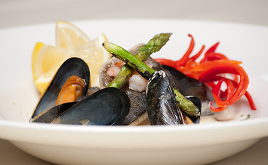 Image showing Elegant seafood dish