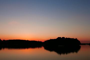 Image showing View reservoir after sunset