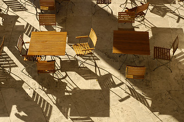 Image showing Aerial view table & Chairs