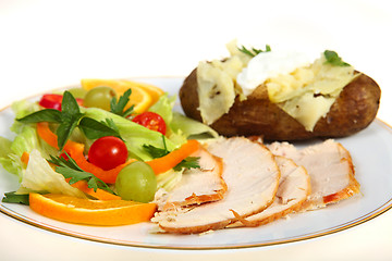 Image showing Turkey salad and potato dinner