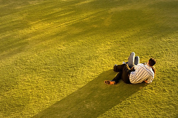 Image showing Couple on Grass