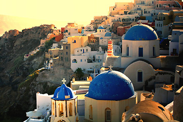 Image showing Greek sunset on Santorini