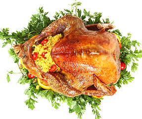 Image showing Roast turkey from above