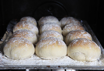 Image showing Bread rolls in the oven