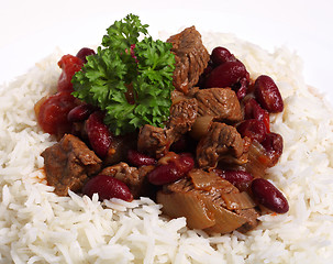 Image showing Chili con carne with rice