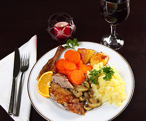 Image showing Roast duck dinner