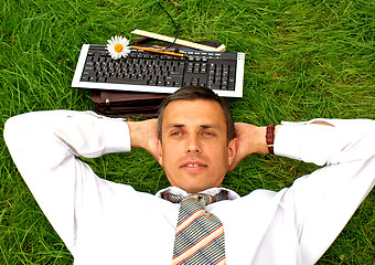 Image showing relax positive businessman