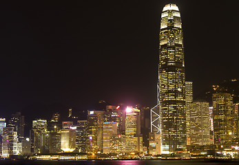 Image showing Hong Kong skyline at night 