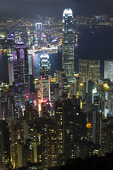 Image showing Hong Kong skyline at night 